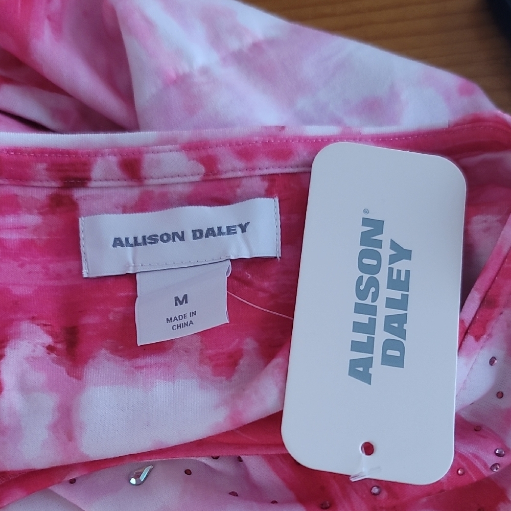 Allison Daley Pink and Red Tie-Dye Blouse - Picture 4 of 4